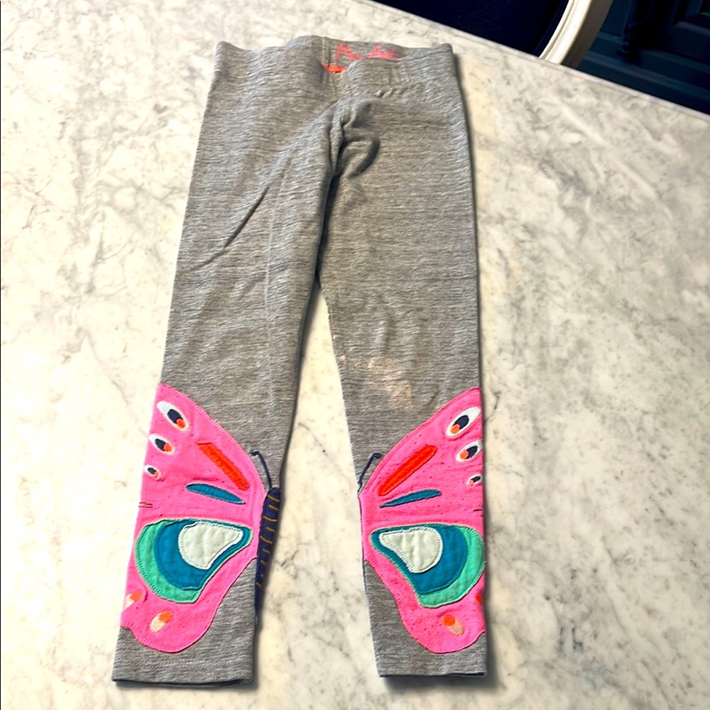 Gray Butterfly Mini Boden Leggings for Kids